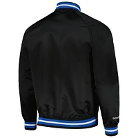 Men's Mitchell & Ness Black Minnesota Timberwolves Hardwood Classics  Throwback Wordmark Raglan Full-Snap Jacket