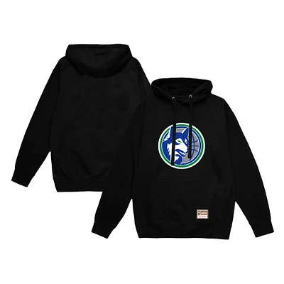 Sweat à capuche noir avec logo vintage Mitchell & Ness Minnesota Timberwolves Hardwood Classics pour hommes