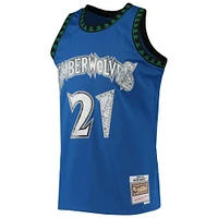 Men's Mitchell & Ness Kevin Garnett Blue Minnesota Timberwolves 2003/04 Hardwood Classics NBA 75th Anniversary Diamond Swingman Jersey
