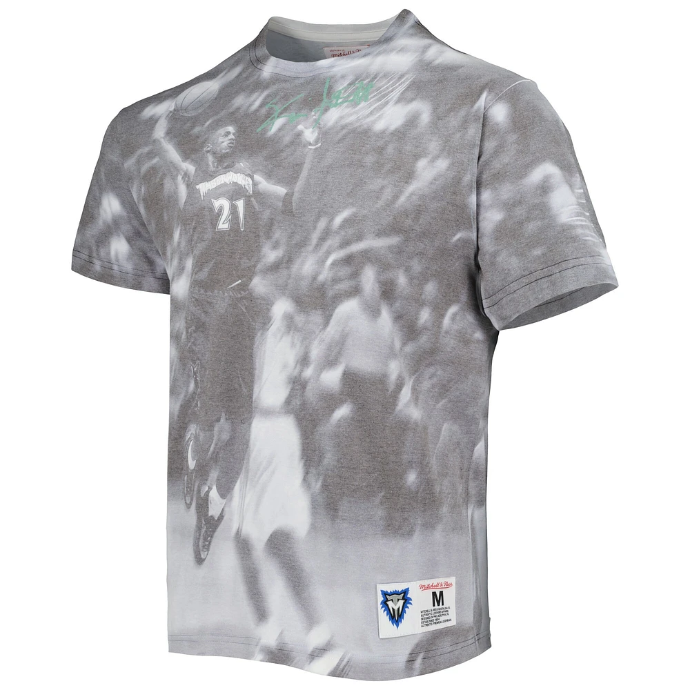 T-shirt Mitchell & Ness Kevin Garnett Heather Grey Minnesota Timberwolves Above The Rim pour hommes