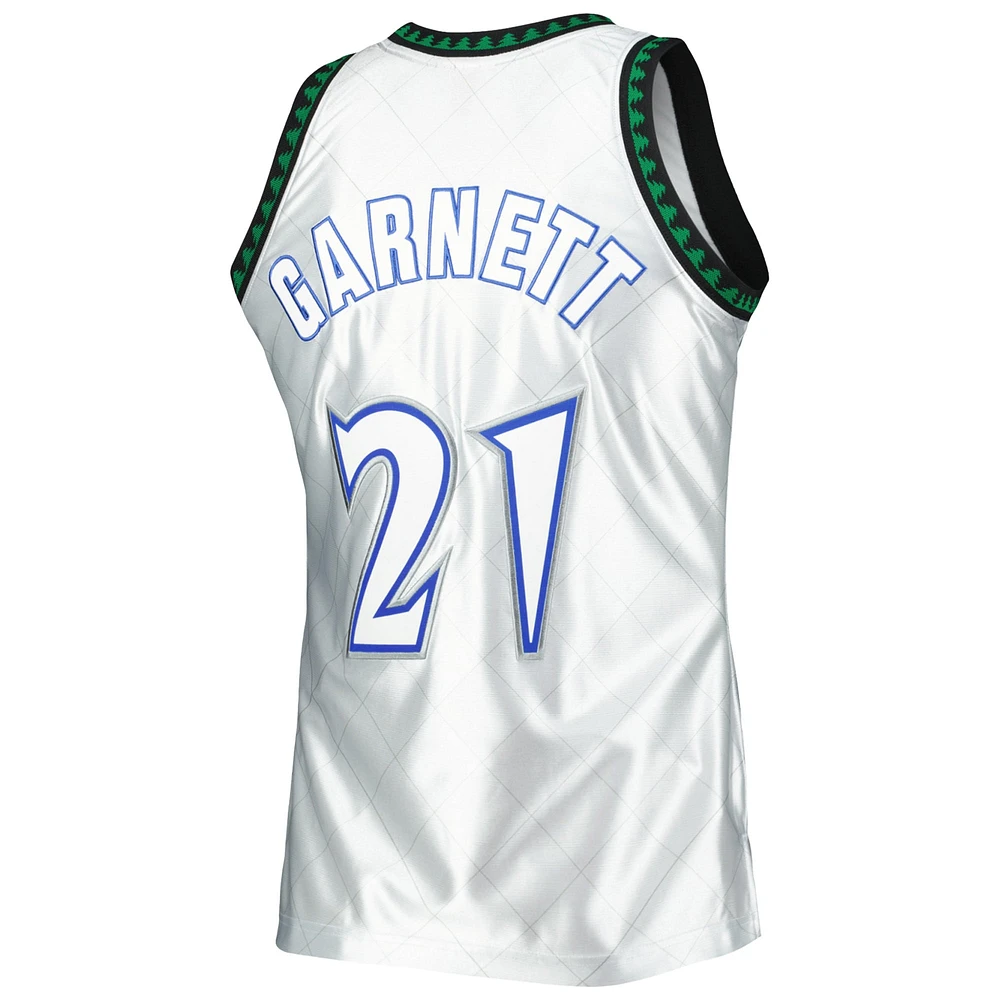 Men's Mitchell & Ness Kevin Garnett Platinum Minnesota Timberwolves 1997/98 Hardwood Classics 75th Anniversary Swingman Jersey