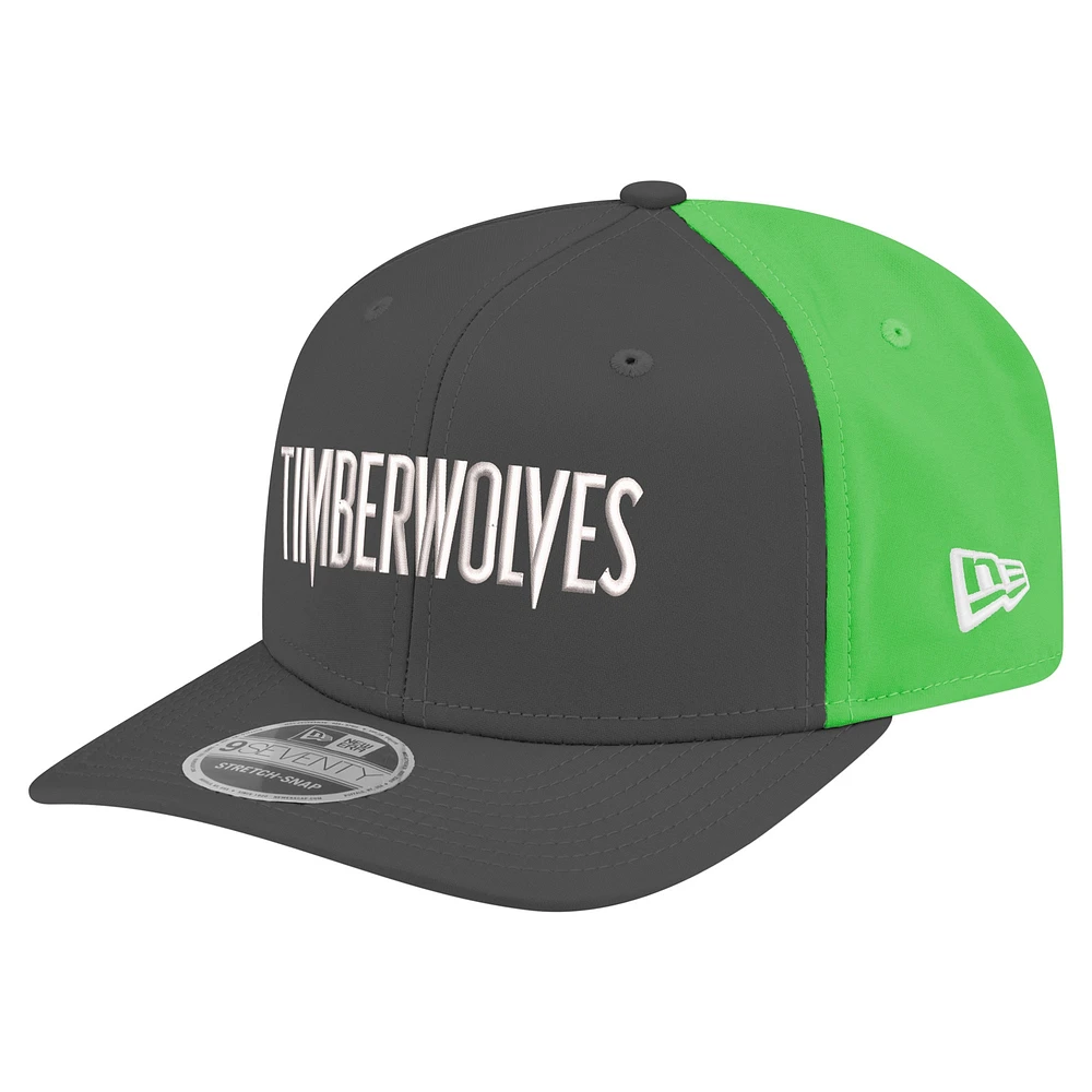 Men's New Era Anthracite Minnesota Timberwolves Statement Edition Jersey Hook 9SEVENTY Stretch-Snap Hat