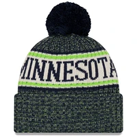 Men's New Era Navy Minnesota Timberwolves Sport Cuffed Knit Hat with Pom