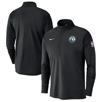 Men's Nike Black Minnesota Timberwolves 2024/25 City Edition Authentic Coaches Performance Half-Zip Top