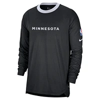 T-shirt de tir à manches longues Nike pour homme Minnesota Timberwolves 2024/25 City Edition Authentic Pregame Performance Black