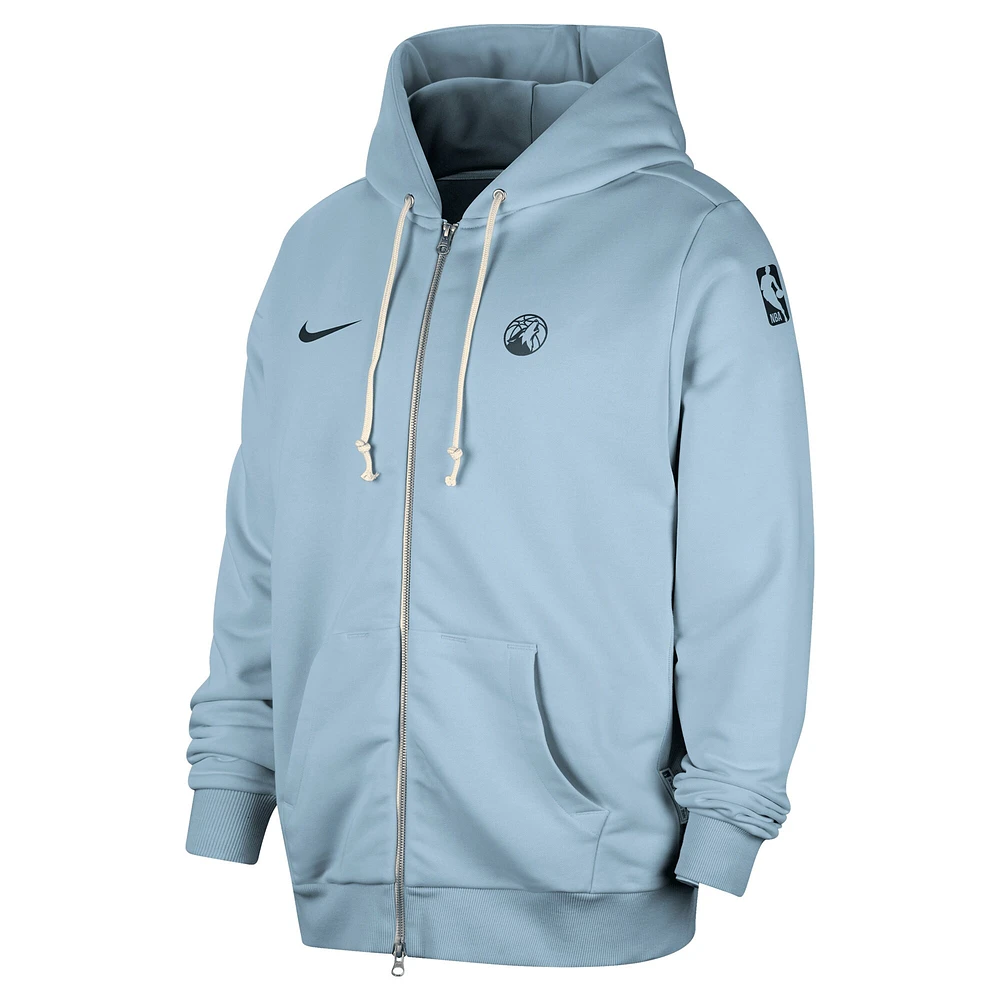 Men's Nike Light Blue Minnesota Timberwolves Authentic Standard Issue Full-Zip Hoodie Jacket