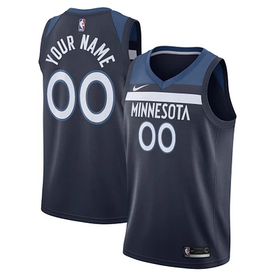 Men's Nike Navy Minnesota Timberwolves - Swingman Custom Jersey Icon Edition