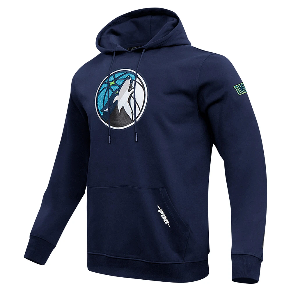 Men's Pro Standard Navy Minnesota Timberwolves Split Logo Pullover Hoodie