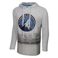 Men's Stadium Essentials Heather Gray Minnesota Timberwolves Atrium Raglan Long Sleeve Hoodie T-Shirt
