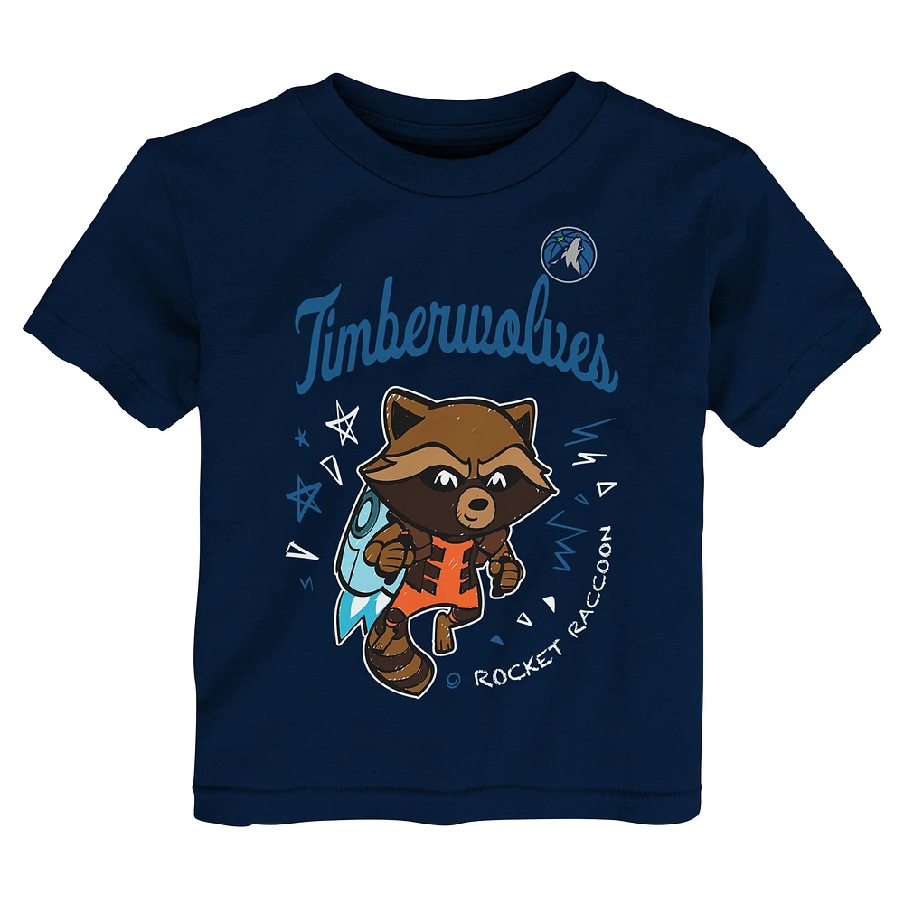 Toddler Heather Gray Minnesota Timberwolves Two-Piece Guardians Of The Galaxy T-Shirt Set