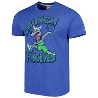 Unisex Homage Blue Minnesota Timberwolves Team Mascot Tri-Blend T-Shirt