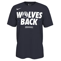 Unisex Nike Navy Minnesota Timberwolves 2025 NBA Playoffs On-Court Mantra T-Shirt