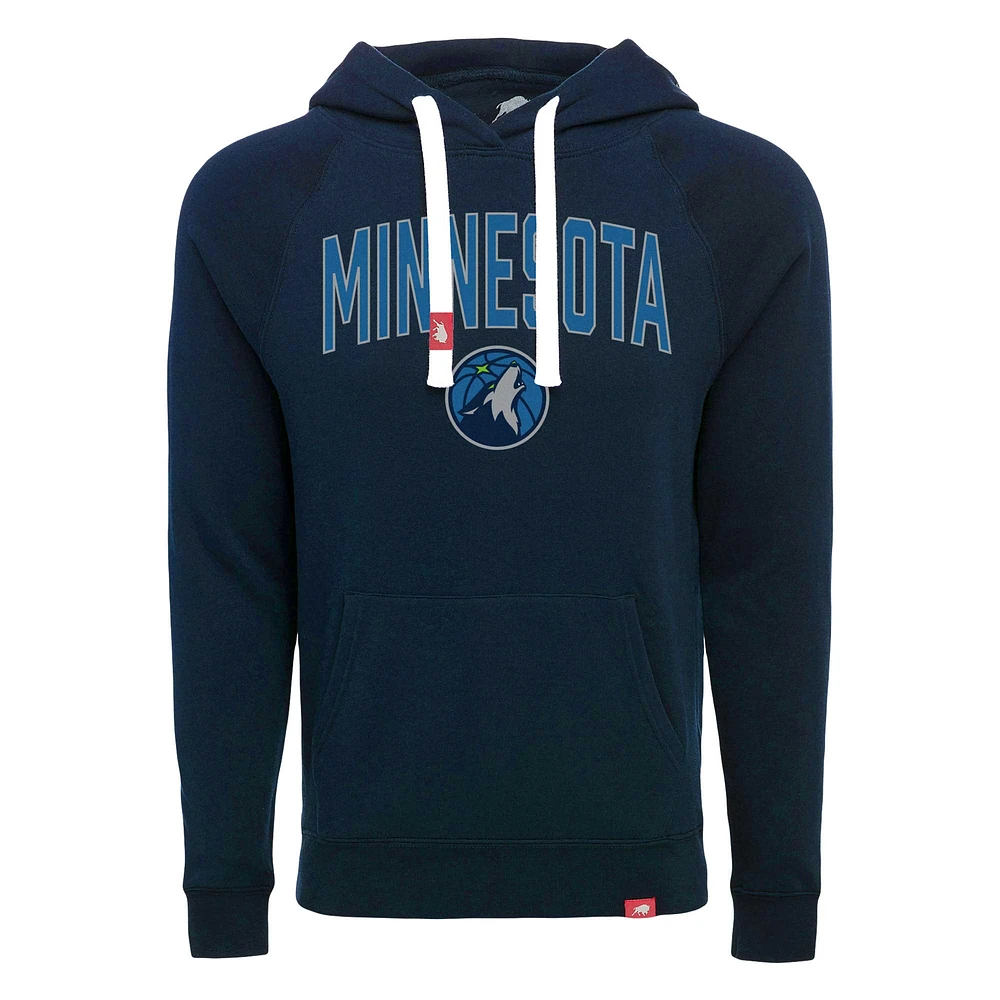 Unisex Sportiqe Navy Minnesota Timberwolves Olsen Super Soft Tri-Blend Raglan Pullover Hoodie