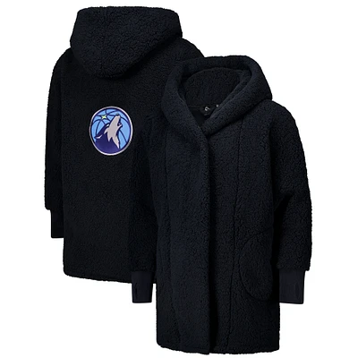 Sweat à capuche ouvert surdimensionné bleu marine des Minnesota Timberwolves par Jill Martin, le meilleur transat du monde