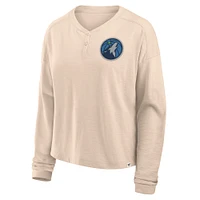 Women's Fanatics Natural Minnesota Timberwolves Boxed Out Drop Fashion Long Sleeve T-Shirt
