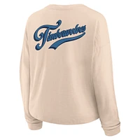 Women's Fanatics Natural Minnesota Timberwolves Boxed Out Drop Fashion Long Sleeve T-Shirt
