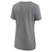 Women's Fanatics Heathered Gray Minnesota Timberwolves True Classics Tri-Blend T-Shirt