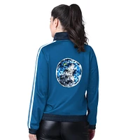 Women's G-III 4Her by Carl Banks Navy/Blue Minnesota Timberwolves Rebel Sequin Bling Full-Zip Track Jacket