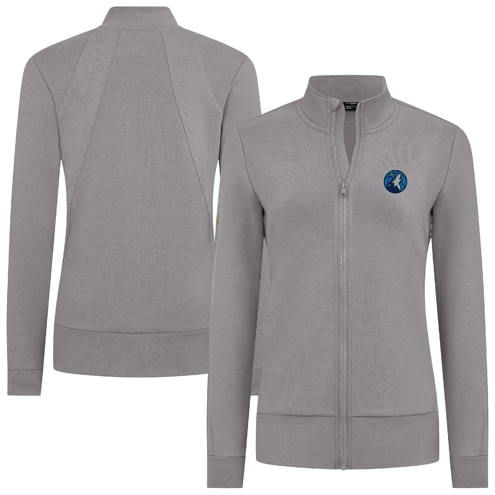 Women's Levelwear Gray Minnesota Timberwolves Shine Full-Zip Jacket