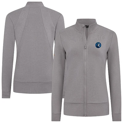 Women's Levelwear Gray Minnesota Timberwolves Shine Full-Zip Jacket