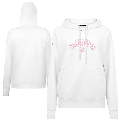 Women's Levelwear  White Minnesota Timberwolves Mother's Day Adorn Arched Pullover Hoodie
