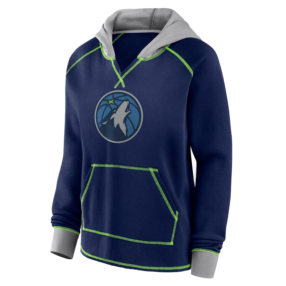 Women's Navy Minnesota Timberwolves Boom Pullover Hoodie