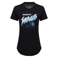 Women's Sportiqe Black Minnesota Timberwolves Phoebe Super Soft Tri-Blend T-Shirt