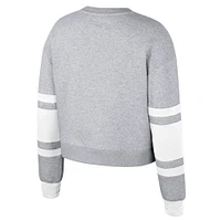Women's Stadium Essentials Heather Gray Minnesota Timberwolves 2024/25 City Edition Scrimmage Cropped Pullover Sweatshirt