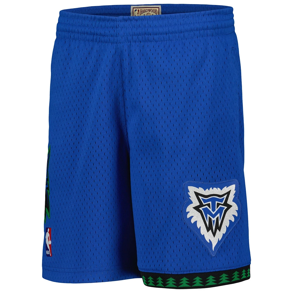 Youth Mitchell & Ness Blue Minnesota Timberwolves Hardwood Classics Swingman Shorts