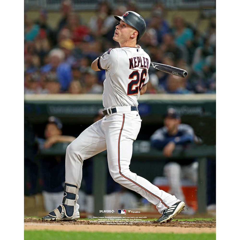 Max Kepler Minnesota Twins Unsigned Hitting White Jersey Photograph