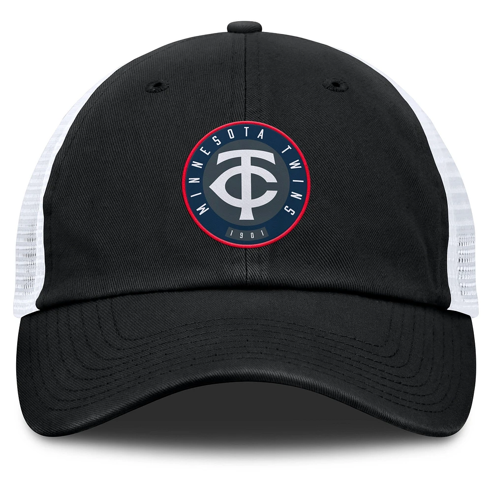 Men's Fanatics Black/White Minnesota Twins Averies Adjustable Hat