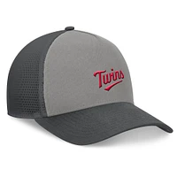 Men's Fanatics Gray/Graphite Minnesota Twins A-Frame Trucker Adjustable Hat