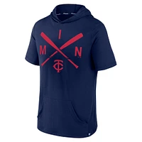 Men's Fanatics Navy Minnesota Twins Iconic Rebel Short Sleeve Hooded Top