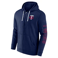 Men's Fanatics Navy Minnesota Twins Offensive Line Up Lightweight Full-Zip Hoodie