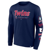 Men's Fanatics Navy Minnesota Twins Strike the Goal Long Sleeve T-Shirt