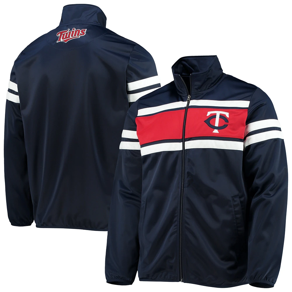 Men's G-III Sports by Carl Banks Navy/Red Minnesota Twins Power Pitcher Full-Zip Track Jacket