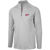 Men's Levelwear Gray Minnesota Twins Orion Historic Logo Raglan Quarter-Zip Jacket
