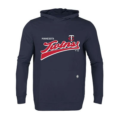 Men's Levelwear Navy Minnesota Twins Relay Vintage Team 2.0 Pullover Hoodie