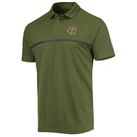 Men's Levelwear Olive Minnesota Twins Delta Sector Raglan Polo