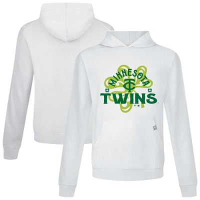 Men's Levelwear White Minnesota Twins St. Patrick's Day Relay Shamrock Pullover Hoodie