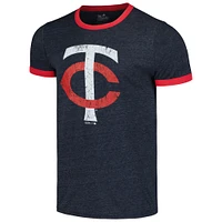 Men's Majestic Threads Navy Minnesota Twins Ringer Tri-Blend T-Shirt