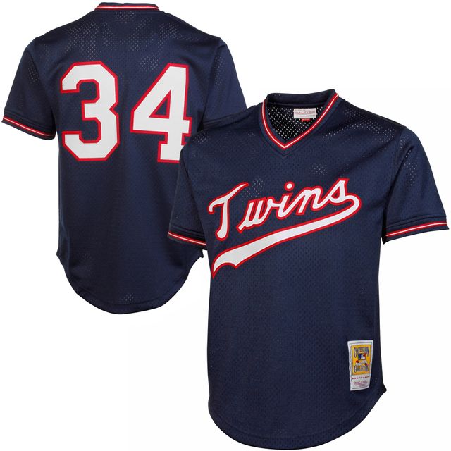 Maillot d'entraînement au bâton en maille Mitchell & Ness Kirby Puckett pour hommes des Twins du Minnesota 1985 authentique de la collection Cooperstown