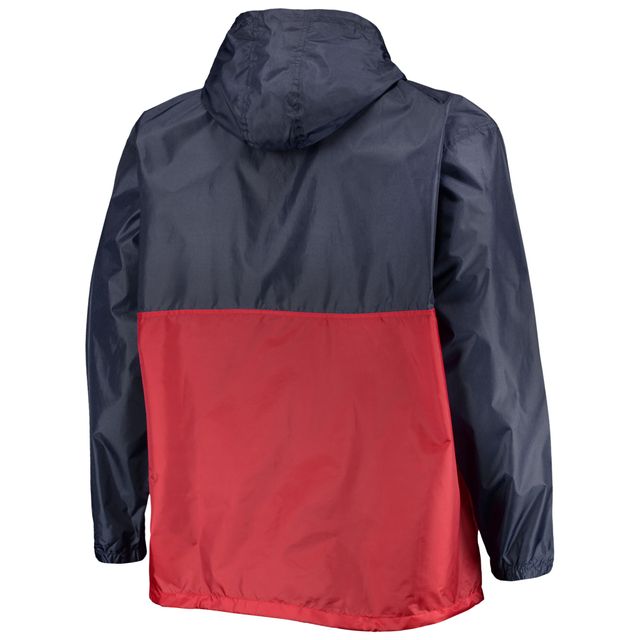 Veste anorak à demi-zip pour hommes, bleu marine/rouge, Minnesota Twins Big & Tall Split Body
