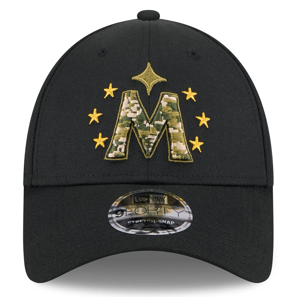 Men's New Era  Black Minnesota Twins 2024 Armed Forces Day 9FORTY Adjustable Hat