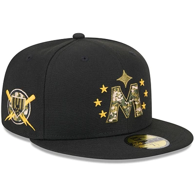 Men's New Era  Black Minnesota Twins 2024 Armed Forces Day On-Field 59FIFTY Fitted Hat
