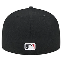 Men's New Era Black Minnesota Twins Checkered Undervisor 59FIFTY Fitted Hat