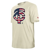 Men's New Era Cream Minnesota Twins Americana Flag Fill T-Shirt