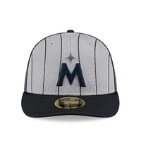 Men's New Era  Gray/Navy Minnesota Twins 2025 Batting Practice Low Profile 59FIFTY Fitted Hat