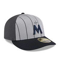 Men's New Era  Gray/Navy Minnesota Twins 2025 Batting Practice Low Profile 59FIFTY Fitted Hat