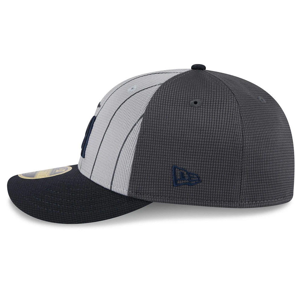 Men's New Era  Gray/Navy Minnesota Twins 2025 Batting Practice Low Profile 59FIFTY Fitted Hat